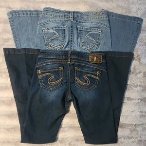 2) Pair Silver Jeans Camden Rose Sz 26